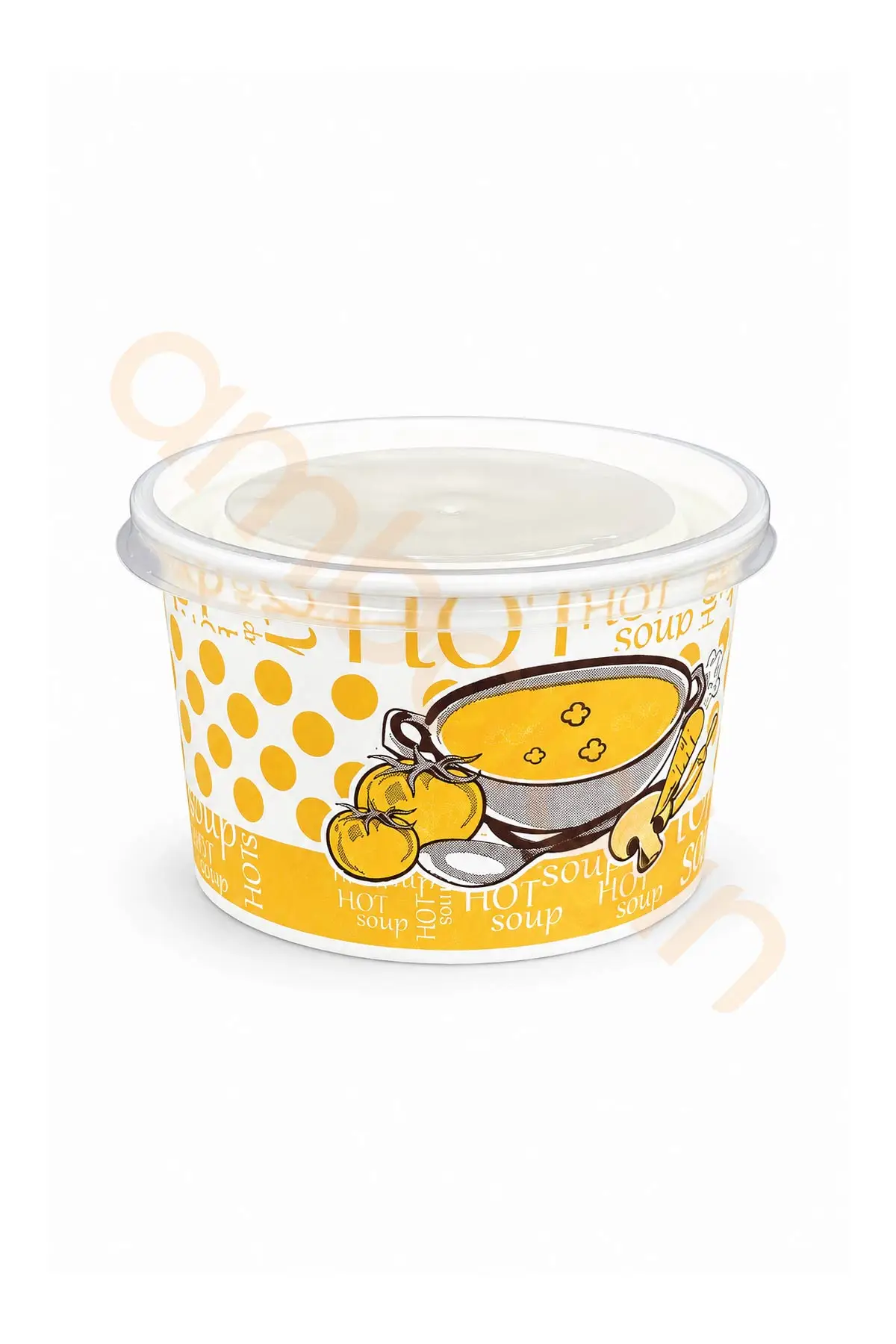 16 oz Kapaklı Karton Çorba Kasesi – Şeffaf Kapaklı 473 ml