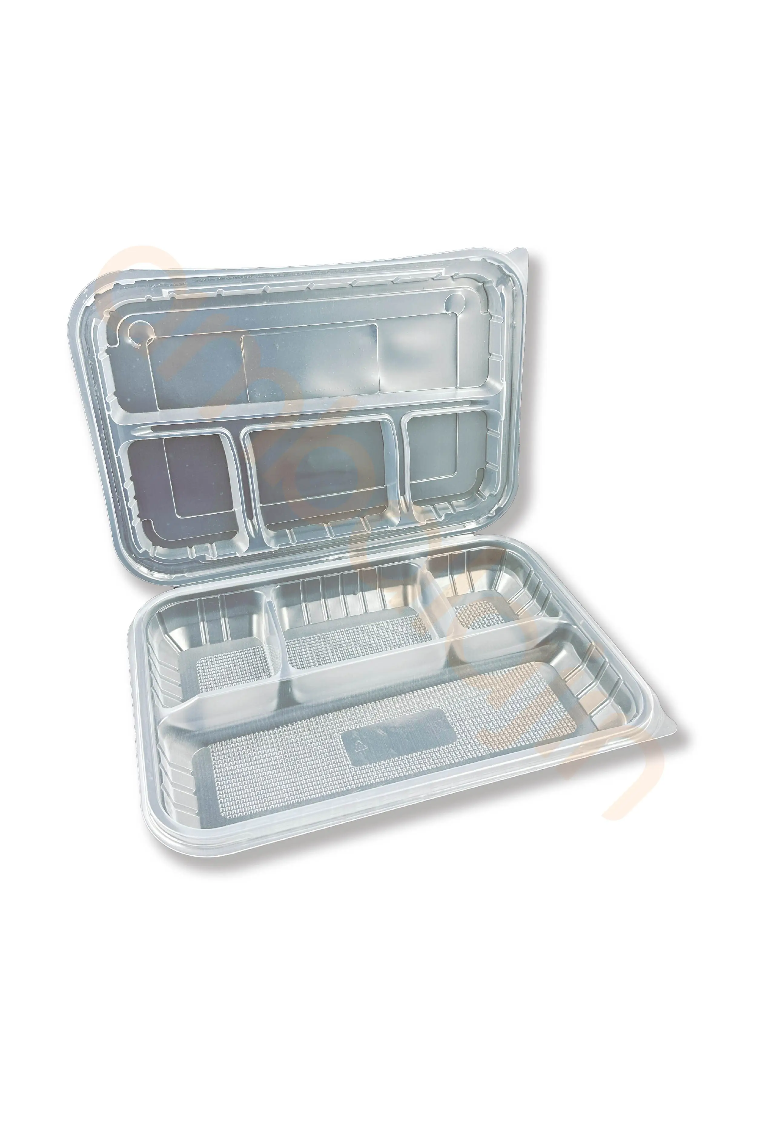 90 Adet 4 Bölmeli Kendinden Kapaklı Plastik Yemek Kabı – Kebap Kabı