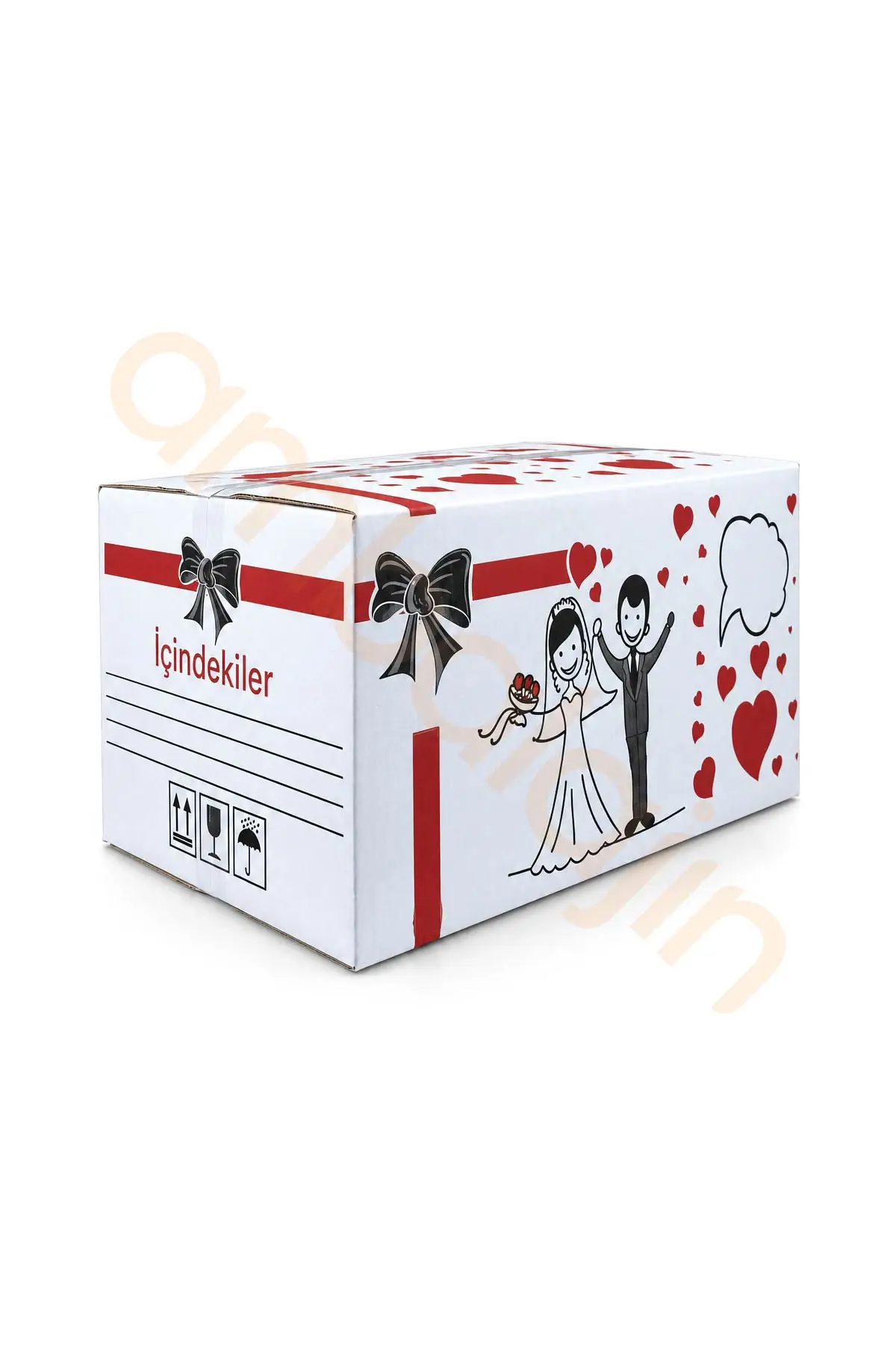 10 Adet Baskılı Çeyiz Kolisi 60x38x30 Çift Oluklu